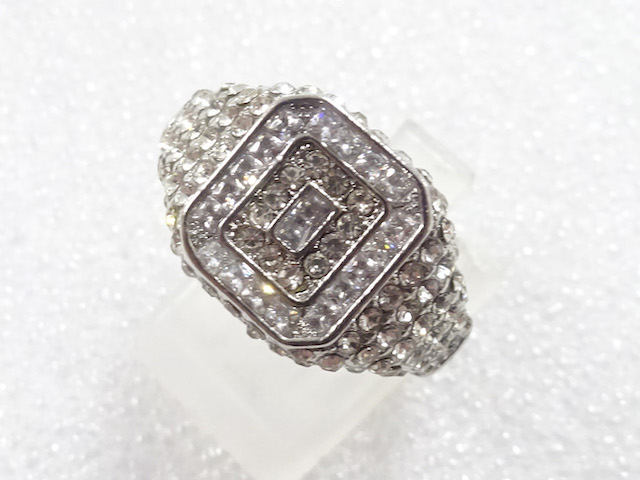 JAPANESE KIMONO / ANTIQUE COLORED STONE RING (SIZE 18)